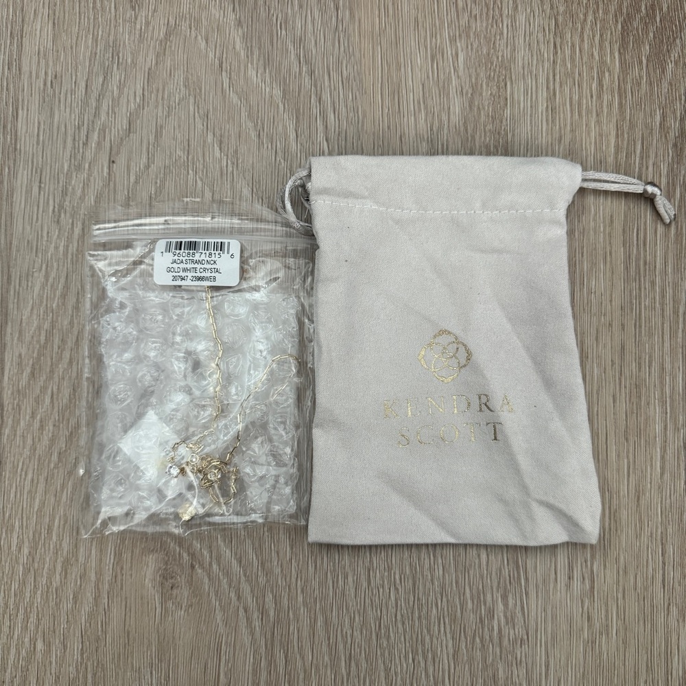 NWT Kendra Scott Jada Gold Strand Necklace in
White CZ - Picture 6 of 9